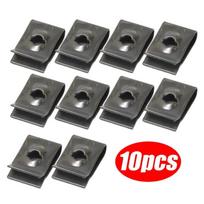 50/20/10Pcs Car Motorcycle Scooter Moped Cover Metal Retainer U-Type Clips ArmyGreen Self-tapping Bumper Fastener Anti-rust Clip