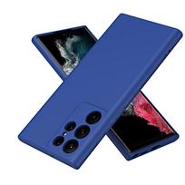 Skystas silikoninis dėklas su plonomis skylutėmis, skirtas Samsung S24 Ultra S21 S22 S23 FE S24 Plus silikoniniam dėklui Galaxy S24 Ultra Cover S22 blue