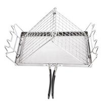 Stainless Steel BBQ Grilling Rack Folding Barbecue Oven Roaster Stand Portable Barbecue Mesh For Campfires and Picnics white