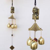 Metalinis varinis vėjo varpelio pakabukas durų dekoravimas lydinio varpas Feng shui pakabukas Town House Lucky Cat Pinigų parduotuvė durų skambutis beige