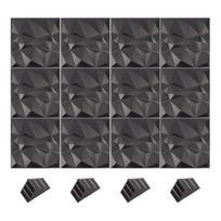 12 vnt. 3D sienų panelių deimanto dizaino 3D tekstūruotos sienų panelės svetainei, vestibiuliui, miegamajam, viešbučiui