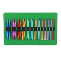 26 vnt. 10 cm apskritų mezgimo virbalų 3,0–10,0 mm aliuminio keičiamų virbalų ir valų rinkinys skirtas black