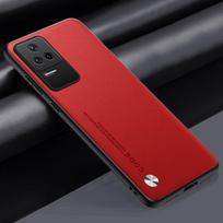 Luxury PU Leather Case For Xiaomi Poco F4 Matte Cover Silicone Shockproof Protection Phone Case For Redmi K40S K50 Pro Coque For Poco F4 raudona