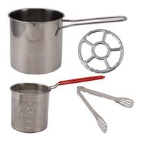 Stainless Steel Fryer Pan High Temperature Resistant Oil Saving Portable Mini Metal Fryer Pan with L