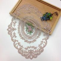 1vnt retro ovalus nėrinių padėkliukas Elegantiškas nėriniuotas staltiesė kavos padėkliukas stalo kilimėlis rožinė