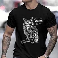 Funny Tees Tshirts for Men Who Whom Owl Tee Clothes Mens Shirt Mens TShirt Short Sleeve Clothing Funny T Shirt Man Tee Shirts S smėlis