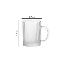 330ml Gėrimų indai Buitinis Skaidrus 4 vnt. Rinkinys Kviečių alaus taurė Stiklinė su vertikaliomis juostelėmis Karščiui atsparus Vandens puodelis su rankena 4pcs