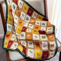 Prabangus 70*70cm Minkštas Satino Plaukų Šalikas Moterims Nosinė Spausdintas Moteriškas Kvadratinis Galvos Bandanas Mažas Kaklo Šalikas Hidžabas Panelei Mergaitei 70x70CM orange