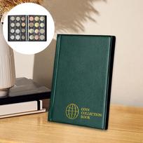 Coin Collecting Page ,Organizer Binder, 120 Pockets Case, Penny Pocket Storage Book for Collectors žalia