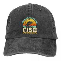 Fishing Multicolor Hat Peaked Men Women's Cowboy Cap Fish Want Me Women Fear Me Baseball Caps Personalized Visor Protect Hats Adjustable citrinos geltonos spalvos