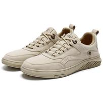 Kiaulės odos vyriški laisvalaikio batai, neslystantis kaučiukas, prabangūs vyriški laisvalaikio odiniai batai, vyriški drobės batai, Zapatillas Hombre 38 beige