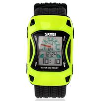 Fashion waterproof electronic watch personalized creative gift watch cute fun car student children's watch obuolių žalios spalvos