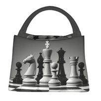 Chess Board Resuable Lunch Box for Leakproof Game Lover Thermal Cooler Food Insulated Lunch Bag Office Work Pinic Container 28x17x16CM smėlis