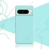 Cute Phone Cases for Google Pixel 8 8A Pro 5G Full Soft Luxury Square Liquid Silicone Back Cover Google8Pro Pixel8A Bag Google Pixel 8 šviesiai mėlyna spalva