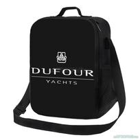 Dufour Yachts Logotipu Atspausdintas Izoliuotas Pietų Maišelis Daugkartinio Naudojimo Nešiojamas Šaltkrepšis su Reguliuojamu Pečių Diržu Biurui, Piknikui 26.5x20x11.5CM smėlis