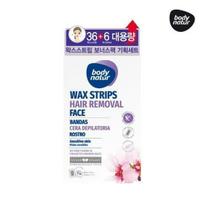 BODY NATUR Hair Remover Wax Strip Face Sweet Almond Bonus Pack Special (36 strips + 6 tissues) blue