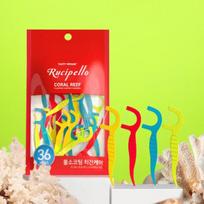 Lucipello Coraliff Fluoruotas dantų siūlas 36 pakuotės red