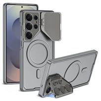 Lens Protection Bracket Magnetic Wireless Charging Phone Case for Samsung Galaxy S25 Ultra Hard Shell Protective Cover Galaxy S25 Ultra
