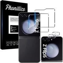 Tempered Glass for Samsung Galaxy Z FLIP 5 and Camera Protection [2 Pack] Phonillico® Protective Glass Film skaidri