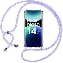 Case for Xiaomi Redmi Note 14 Pro Plus 5G - Silicone with Purple Lanyard - E.F.Connection®
