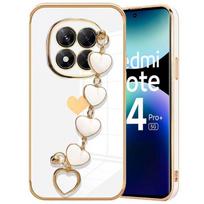 Case for Xiaomi Redmi Note 14 Pro Plus 5G/Note 14 Pro+ 5G, Silicone Heart Pattern with White Bracelet