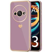 Protective Case - E.F.CONNECTION - Xiaomi Redmi A3 - Flexible - Heart Pattern - Purple
