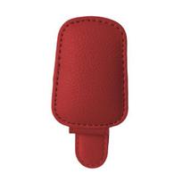 Universal Car Visor Clip Faux Leather Magnetic Eyeglass Holder for Sunglasses Reading Glasses Convenient Eyeglasses Hanger tamsiai raudona spalva
