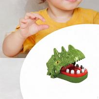 Dinosaur Bite Finger Toy Fun Tabletop Board Game Creative Family Interactive Dino for Kids Triceratops beige
