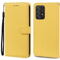 A52 A52S dėklas Samsung Galaxy A52 dėklas Odinis piniginės tipo atverčiamas dėklas Samsung Galaxy A52s dėklas 5G Apsauginis dangtelis Fundas Samsung A52 4G 5G geltona