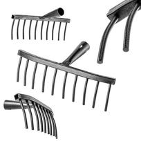 KADAX Rake For Stone Steel Garden Rake Soil Without Handle 10 tines