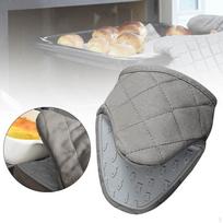 Compact Kitchen Mitt for Oven Use with Silicone Grip And Cotton pilka spalva