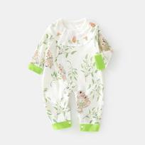 Newborn Baby Romper Spring Autumn Cotton Soft Intant Toddler Onesie Clothes Fashion Print Rompers For Girl Boys 0 to 12 Months 59(0-3M) žalia