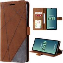 Case for Samsung Galaxy A15 5G-4G, Brown, Foldable with Card Holder, Shockproof Protection in PU Leather Retro Design ruda