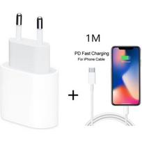 20W Charger Power Adapter for iphone 12 Pro Max USB-C Port Quick Charge 3.0 EU Wall Plug USB Type C Charging Cable, 1 m