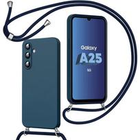 Case - BOOLING - for Samsung Galaxy A25 5G - Silicone - Shockproof Protection - Adjustable Cord mėlyna