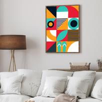 Modernist Bauhaus Geometric Canvas Vintage Posters Sticky Vintage Room Home Bar Cafe Decor Kawaii Room Decor 21cm×30cm NoFrame