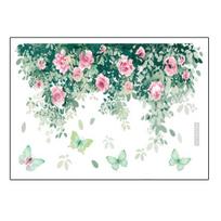 Toilet Sticker Removable Vibrant Color Flower Pattern Self-adhesive Wall Decal