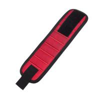 Magnetic Wrist Strap for Screws Tools Strong Iron Absorbing Portable Adjustable 5 Magnet Red