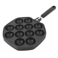 Takoyaki keptuvė 12 formelių Takoyaki gaminimo prietaisas keptuvė aliuminio lydinio nelipni keptuvė kepimo plokštė L(for 6.5-9kg) black