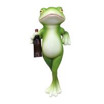 Frog Flower Pot Hugger Figurine Cute Simulation Hanging Frog Statue for Plant Pot Glass Fish Tank C Style žalia