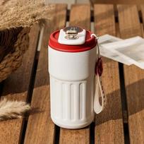 Nerūdijančio plieno išmanus termosas butelis, išmanus temperatūros ekranas, kavos puodelis, vakuuminės kolbos, biuro puodelis, verslo nešiojamas puodelis 450ML white