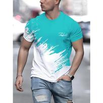 Stilvolles T-Shirt mit Grafik für Herren – Bequemesatmungsaktives Kurzarm-Oberteil für tägliche Sommeraktivitäten  Lässiges 3XL mėlyna