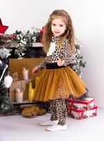 Baby Girls’ Animal Print Costume – Leopard Pattern with Tulle Skirt, Winter, 7025 HC 98 ruda