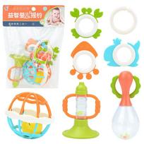 7-Piece Set, Newborn Infant Toothpaste Soft Glue Rattle Set, Baby Hand Ball Children'S Educational Toys