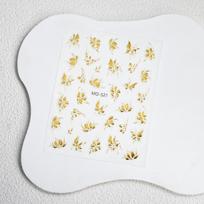 Naujas reljefinis gėlių manikiūro lipdukas retro tekstūros paauksuotas rankomis tapytas trimačiu auksu štampuotos gėlės auksinė trimatė kamelija T279-bronzing flowers 521-gold