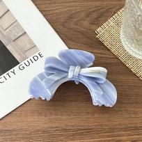 1pc retro arch bow grab clip temperament elegant acetate hairpin headwear fashion coil hair shark clip hair accessories gray
