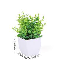 Green Artificial Bonsai Mini Eucalyptus Flower Potted Plant for Home Garden Table Decoration Indoor Bedroom Office Fake Plant