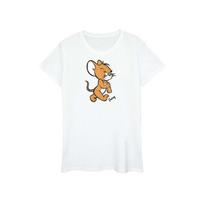 Tom and Jerry Womens/Ladies Mouse Cotton Boyfriend T-Shirt XXL balta