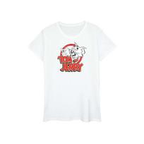Tom And Jerry Womens/Ladies Distressed Logo Cotton T-Shirt XXL balta