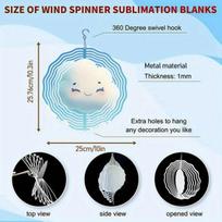 Metal Windmill Garden Decor with Mood Cloud Design Two Way Rotating Spiral Wind Chime Outdoor Hanging Art No Power Required Easy Install